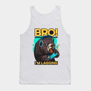 Bro, I'm Lagging! Angry Gamer Bear Tank Top